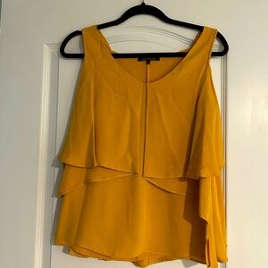 Yellow flutter sleeve top